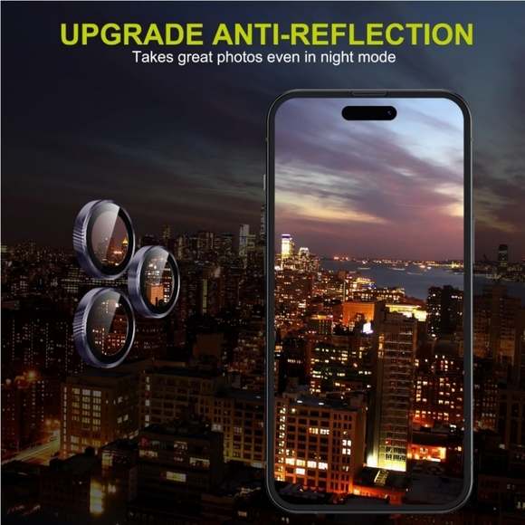 Camera lens tempered glass protector iPhone 14 Pro, 14 Pro Max Deep Purple - Picture 3 of 7